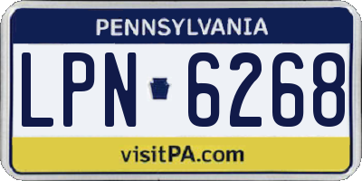 PA license plate LPN6268