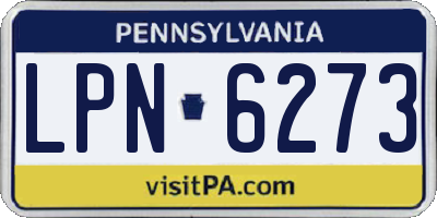 PA license plate LPN6273