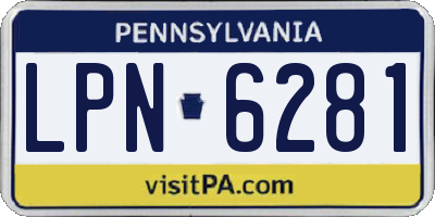 PA license plate LPN6281