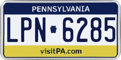 PA license plate LPN6285