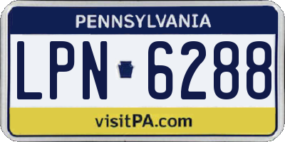 PA license plate LPN6288
