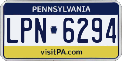 PA license plate LPN6294