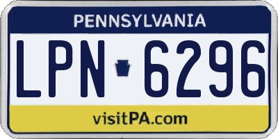 PA license plate LPN6296