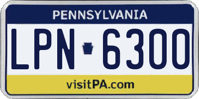 PA license plate LPN6300