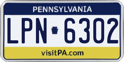 PA license plate LPN6302