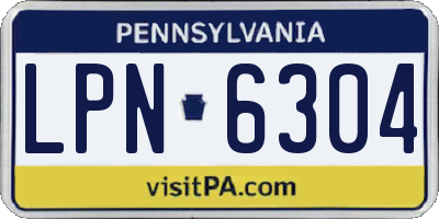 PA license plate LPN6304