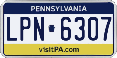 PA license plate LPN6307