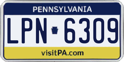 PA license plate LPN6309