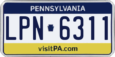 PA license plate LPN6311