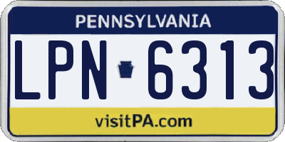 PA license plate LPN6313