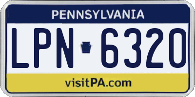 PA license plate LPN6320