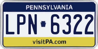 PA license plate LPN6322