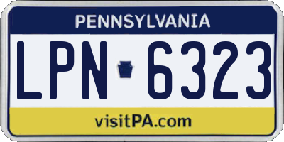 PA license plate LPN6323