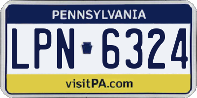 PA license plate LPN6324
