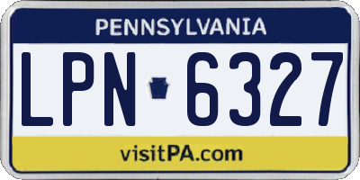PA license plate LPN6327