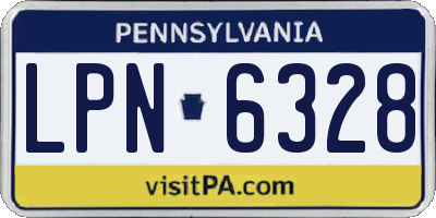 PA license plate LPN6328
