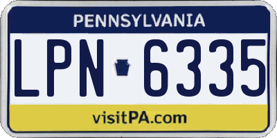 PA license plate LPN6335