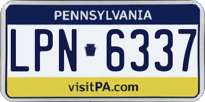PA license plate LPN6337