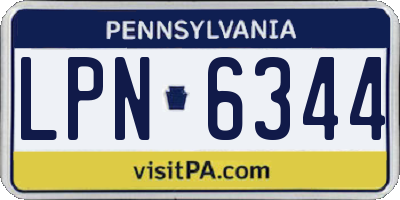 PA license plate LPN6344