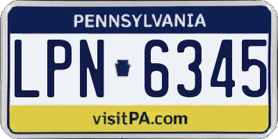 PA license plate LPN6345