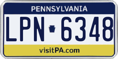 PA license plate LPN6348