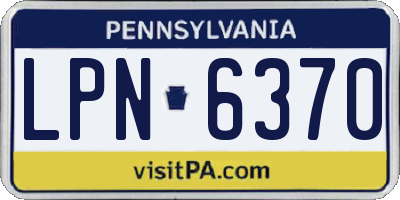 PA license plate LPN6370