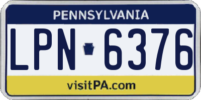 PA license plate LPN6376