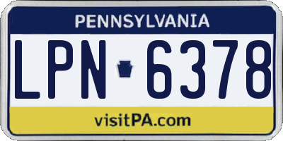 PA license plate LPN6378