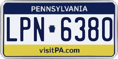 PA license plate LPN6380