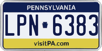 PA license plate LPN6383