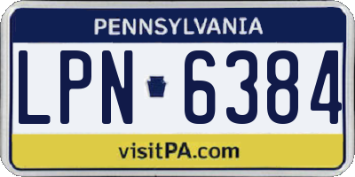 PA license plate LPN6384