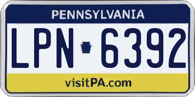 PA license plate LPN6392