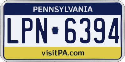 PA license plate LPN6394