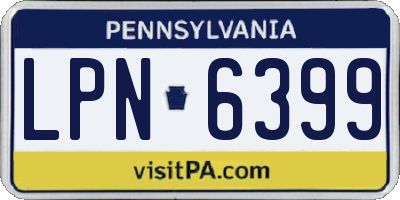 PA license plate LPN6399