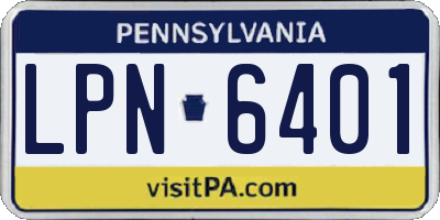 PA license plate LPN6401