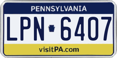 PA license plate LPN6407