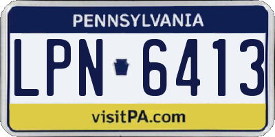 PA license plate LPN6413