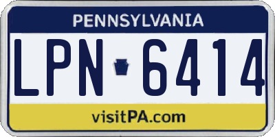 PA license plate LPN6414