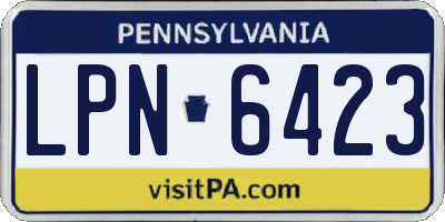 PA license plate LPN6423