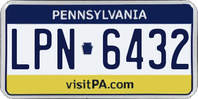 PA license plate LPN6432