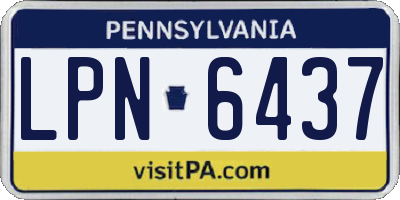 PA license plate LPN6437