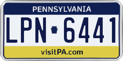 PA license plate LPN6441