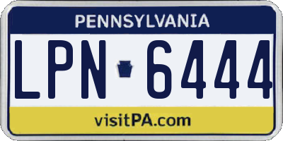 PA license plate LPN6444
