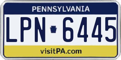 PA license plate LPN6445