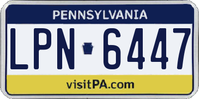 PA license plate LPN6447