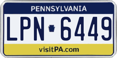 PA license plate LPN6449