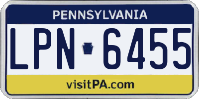 PA license plate LPN6455