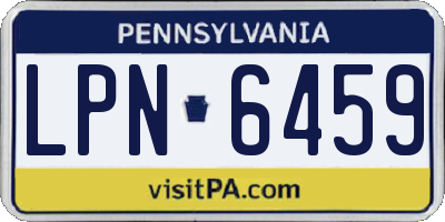 PA license plate LPN6459