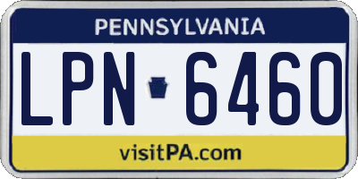 PA license plate LPN6460