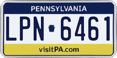 PA license plate LPN6461